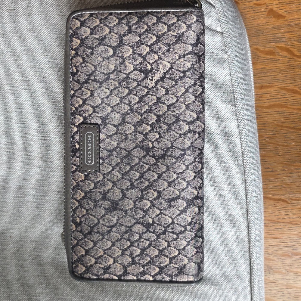 Coach Gray Snake Pattern Wallet - image 1